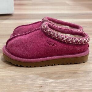 UGG Kids Burgundy Suede Slip-On Clog